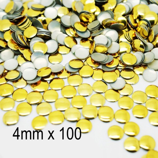 Okrúhle kovové termo kamienky zlaté 4mm 100ks