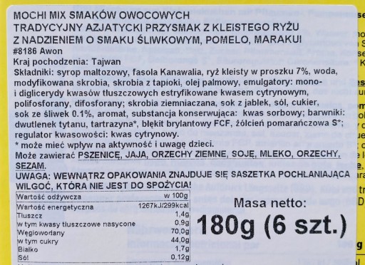Japonské sušienky MOchi 180g - Ovocná zmes