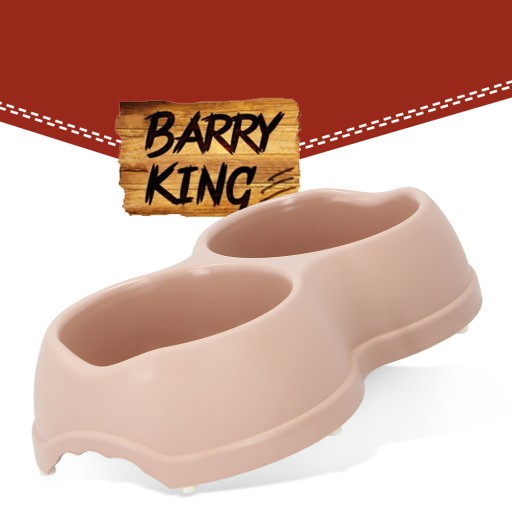 Miska pre psa a mačku Barry King Double 2x0,5l béžová