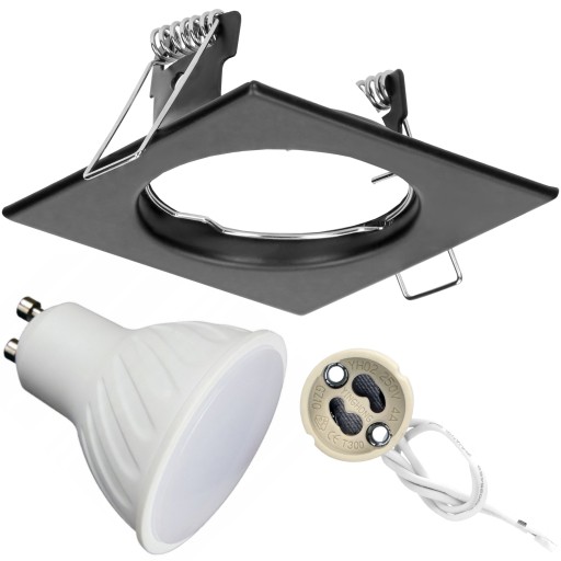 PEVNÁ HALOGÉNOVÁ LAMPA + GU10 5W NEUTRÁLNA LED ŽIAROVKA 4000K + ZÁSUVKA
