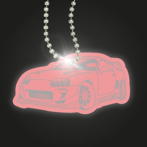 REFLEXNÝ PRÍvesok S REŤAZKOU KĽÚČENKA AUTO ŠPORTOVÉ AUTO