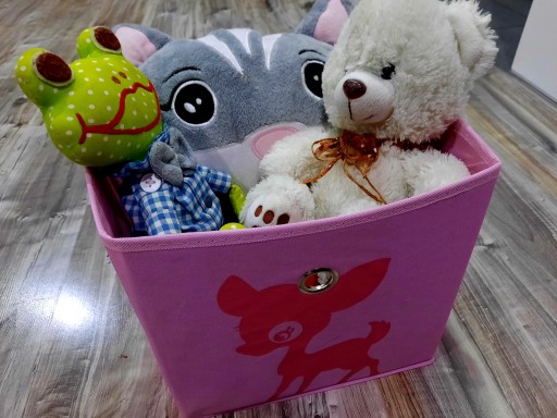Skladací úložný box na hračky, kôš na oblečenie, deka, ružová