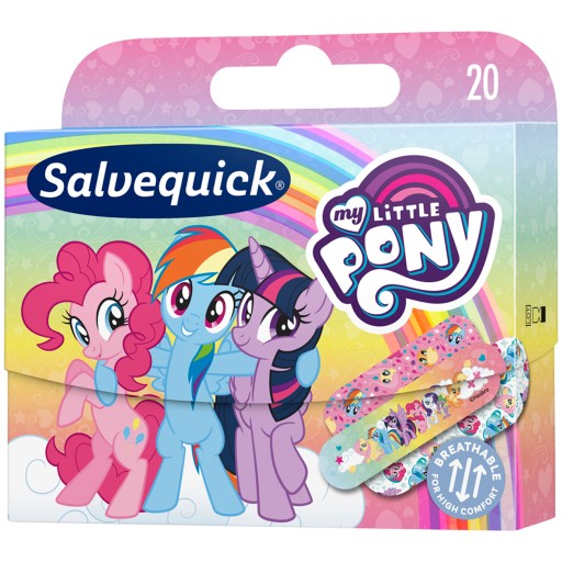 SALVEQUICK MY LITTLE PONY nášivky pre deti VODEODOLNÉ priedušné 20ks x2