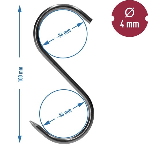 Háčik na fajčenie S 4mm 100mm 1 ks.