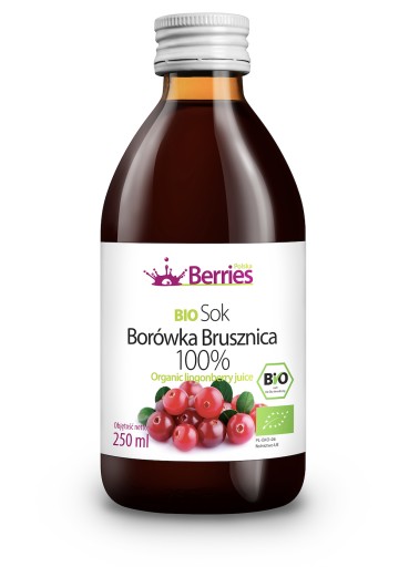 BIO Čučoriedka Brusnica 100% bio šťava 250ml