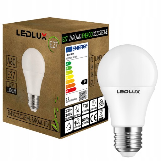 E27 A60 LED žiarovka 12W 1200lm 3 FARBY LEDLUX