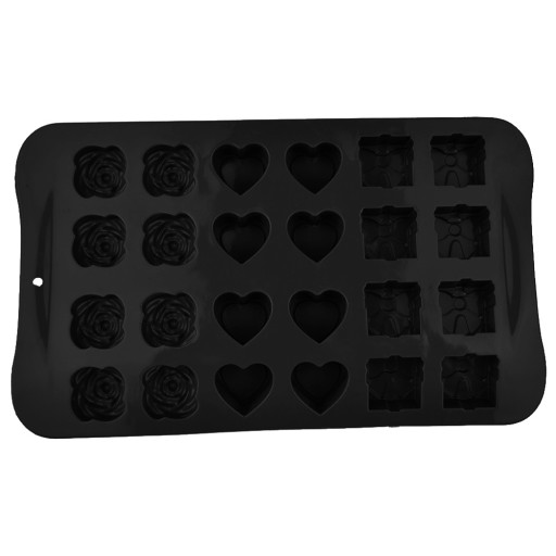 SILIKÓNOVÁ FORMA NA ČOKOLÁDY, PRALINE ĽAD, 3 V 1, 24 KOCIEK