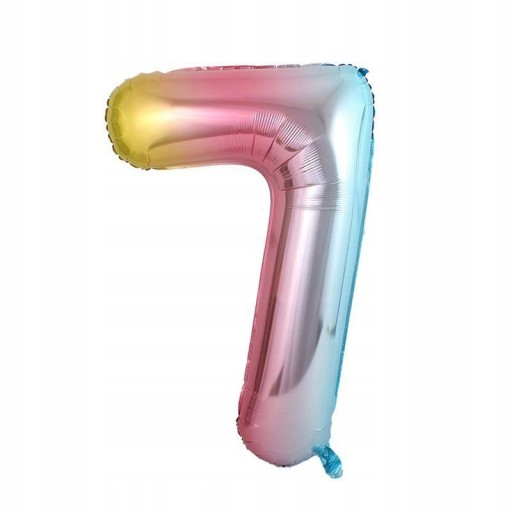 Fóliový balón v tvare čísla 7, farebný, 100 cm