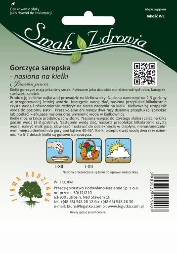 Semená horčičných klíčkov Sarepská 20g - Semená - W. Legutko