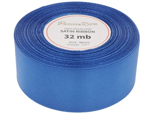 Ozdobná saténová stuha, 38 mm, tmavomodrá