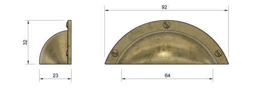 NÁBYTKOVÁ KĽÚČKA SHELL 64MM MATNÁ ČIERNA