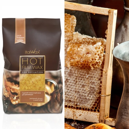 Sada 2x tvrdého depilačného vosku v granulách ItalWax NATURAL + SPATULA