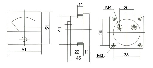 Analógový merač 30V štvorcový voltmeter