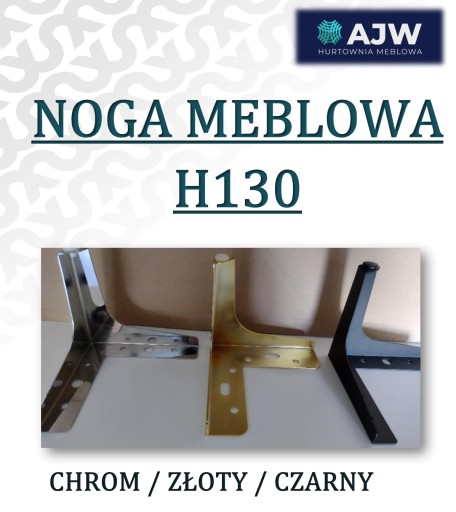 NÁBYTKOVÁ NOHA H130 TROJUHOLNÍK CHROM