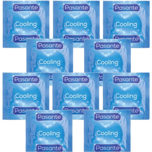 PASANTE COOLING chladivé, stimulačné, rebrované kondómy, 10 ks.