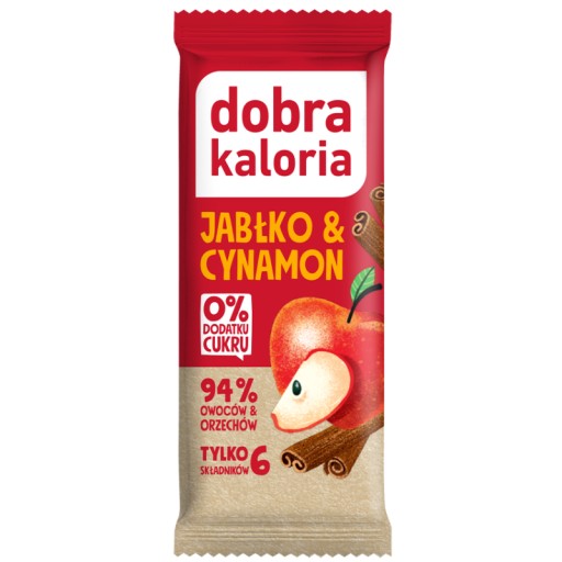 Jablko-škoricová ďatle dobrá kalorická tyčinka 35g