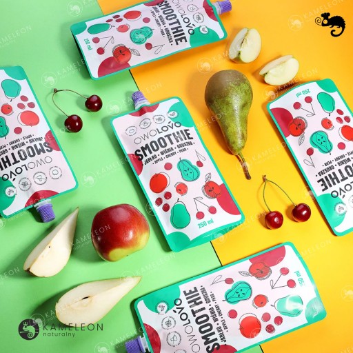 4x OWOLOVO SMOOTHIE OVOCNÁ PENA bez cukru 100% OVOCNÁ ZMES PRÍCHUŤ 4x 250ml 1L