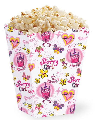 PRINCESS PRINCESS PAPIEROVÁ KRABIČKA POPCORN, 6 KS