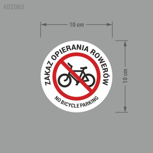 Zákaz naklonených bicyklov - nálepka 10x10
