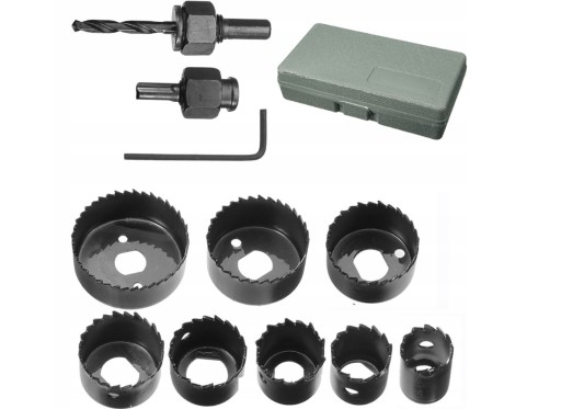 Sada dierovacích píl s adaptérom: 19-64 mm 11 ks.