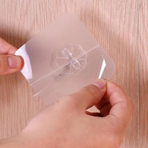 SAMOLEPIACI HÁČIK NA VEŠIAK TRANSPARENTNÝ HÁK NA STENU 3 KUSY