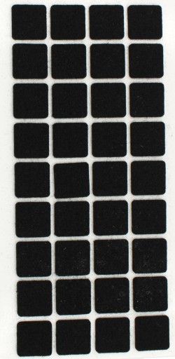 Samolepiace plsti STAROSTLIVOSŤ O PODLAHU 20 mm x 20 mm ČIERNA 36 ks/list