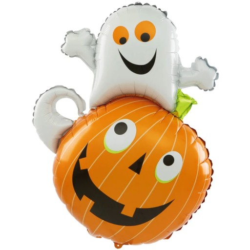 Halloweensky fóliový balón PUMPKIN and GHOST Large Pumpkin Balloons - 80cm