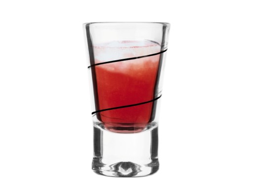 POHÁRE NA VODKU 6 ks X 25ml Špirála čierna SET