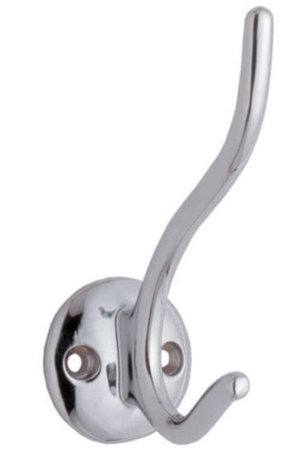 DVOJSTENNÝ KOVOVÝ VEŠIAK NA OBLEČENIE 9 CM AMIX W009/C CHROM.