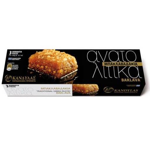 Grécke sušienky BAKLAVA, Grécke Baklava, Kandylas 3x60g