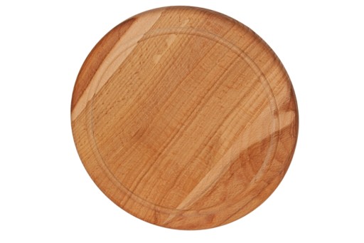 DREVENÁ KUCHYŇSKÁ DOSKA NA KRÁJANIE A PODÁVANIE PIZZY S DRÁŽKOU, 25 CM