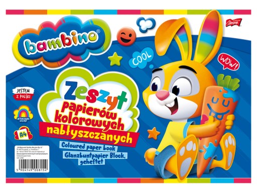 Zošit z lesklých papierov BAMBINO, 10 farieb