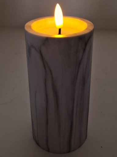 Mramorová EFFECT LED sviečka 12,5 cm 9,5 DEKORATÍVNA čierna