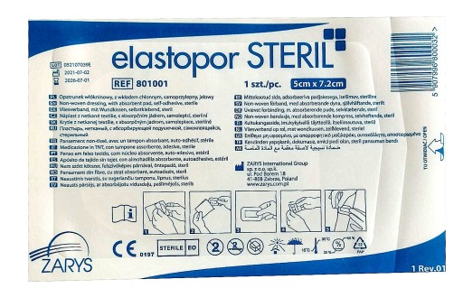 Obväz sterilný Elastopor STERIL 5cmx7,2cm 100 ks