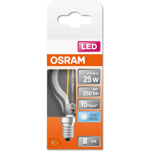 LED žiarovka SMALL BALL E14 2,5W = 25W 4000K OSRAM