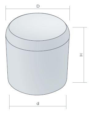 Návlek na nohy stoličky pre 18mm rúrku s PLNOM, 8 ks