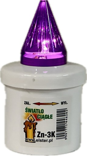 LED sviečka Elster, fialová, stále svetlo