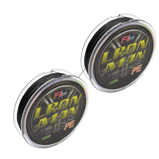čierny pletený vlasec LRON MAN 150m PRO FL 0,12mm 8,4kg