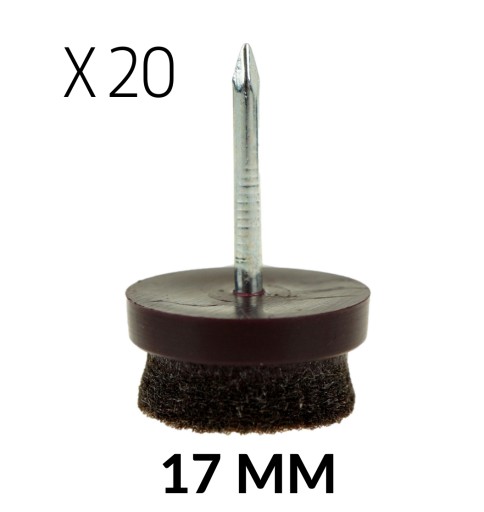20 x klzák, klzák, plsť, nábytková noha, 17 mm