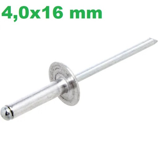 Alu trhací nit s veľkou hlavou, 4,0x16mm / 50 kusov