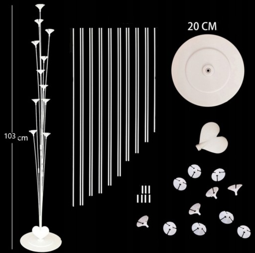 Stojan na balóny Dekorácie na svadobné narodeniny 110cm