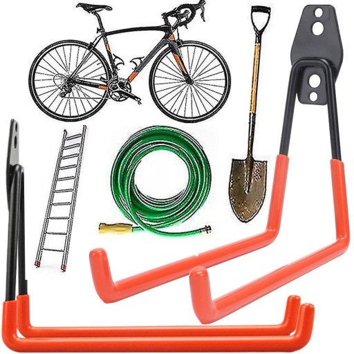 NÁSTENNÝ VEŠIAK NA BICYKEL DO GARÁŽE S REBRÍKOVÝMI HADICAMI DRŽIAK NA HÁK
