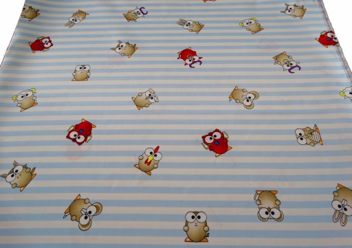 MG TK závesy SATIN BLUE ANIMALS 145cm pol