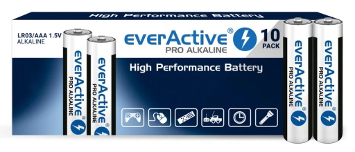 10 ks. everActive PRO AAA LR03 alkalické batérie