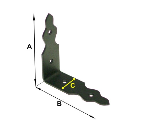 UHOLOVÁ DEKORATÍVNA PODPORKA PRE POLIČKU 150 x 150 mm