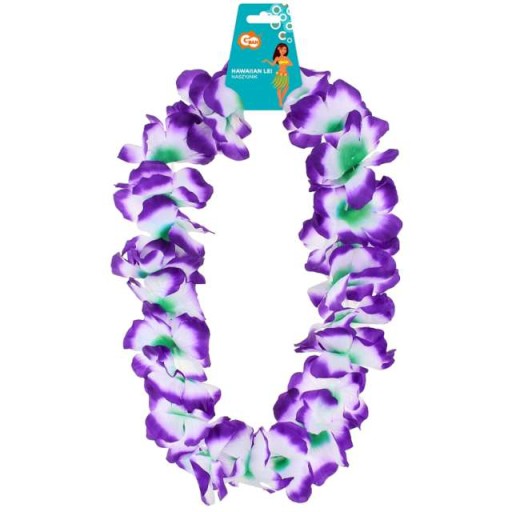 Havajský NÁHRDELNÍK ALOHA ombre, FIALOVÝ ZELENÝ