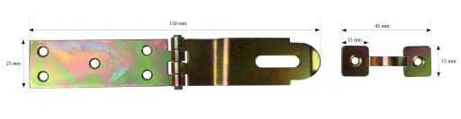 Hasp s visiacim zámkom na zatváranie dverí 150x25