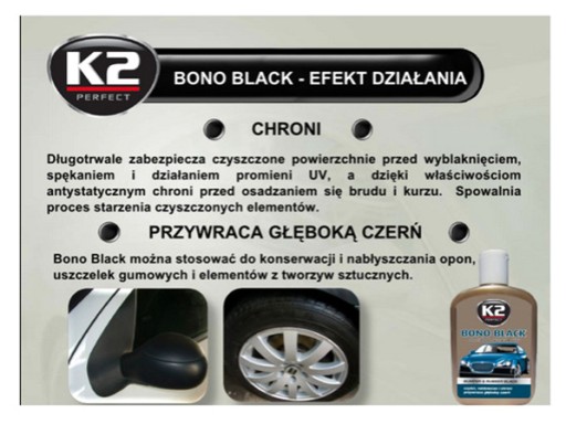 K2 BONO LIQUID BLACK NA GUMU A PLASTY 200ml