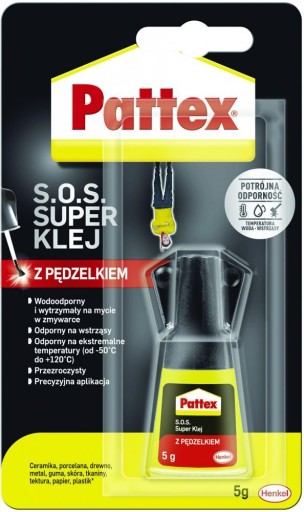 Sekundové lepidlo PATTEX so štetcom SUPER S.O.S. 5 g