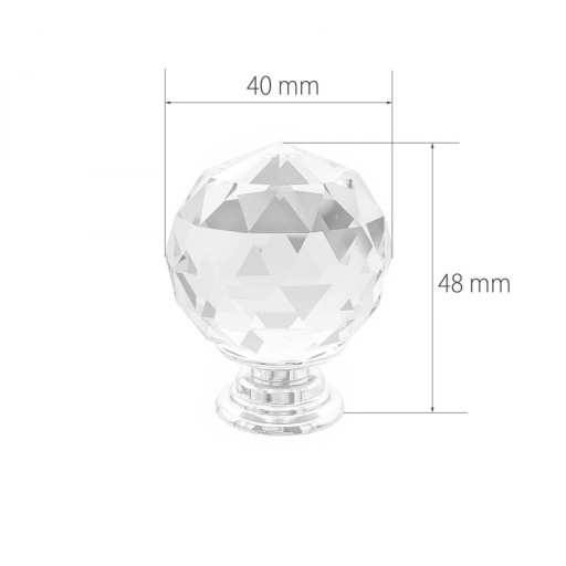 KRYŠTÁLOVÁ RÚČKA KRYŠTÁLOVÁ GUĽA 40mm